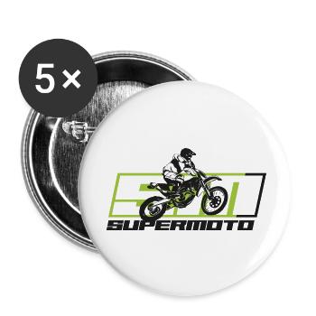 SM SUPER MOTO - Buttons klein 25 mm (5er Pack) - Weiß - Vorne