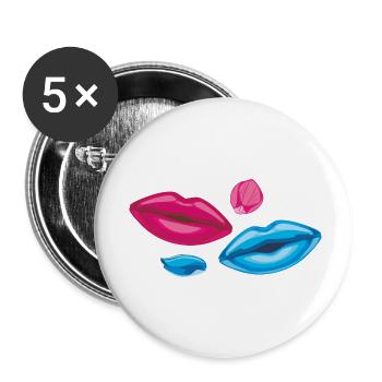 Lips and petals - Buttons small 1''/25 mm (5-pack) - white - Front