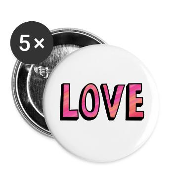 LOVE - Buttons small 1''/25 mm (5-pack) - white - Front