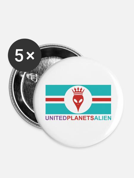 United Planets Alien - Buttons klein 25 mm (5er Pack) - Weiß