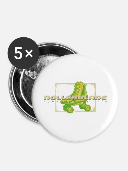 Rollerblade 80er Schuh - Buttons klein 25 mm (5er Pack) - Weiß