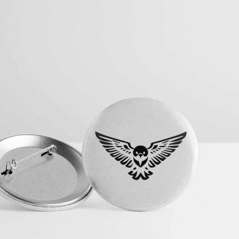 Vogel-Eule oder Adler fliegen vorne Buttons klein 25 mm (5er Pack)