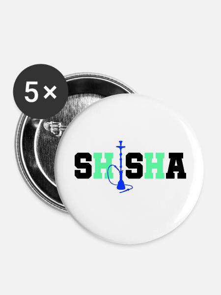 Shisha - Buttons klein 25 mm (5er Pack) - Weiß