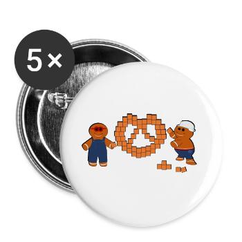 Alsace BTP Pretzel - Buttons small 1''/25 mm (5-pack) - white - Front