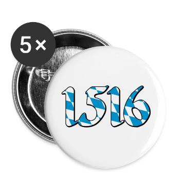 1516 Reinheitsgebot V2 - Buttons klein 25 mm (5er Pack) - Weiß - Vorne
