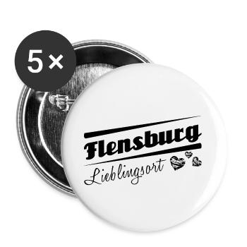 Flensburg - Lieblingsort mit Stadtnamen - Buttons klein 25 mm (5er Pack) - Weiß - Vorne