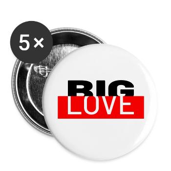 GRAND AMOUR - Lot de 5 petits badges (25 mm) - blanc - Devant
