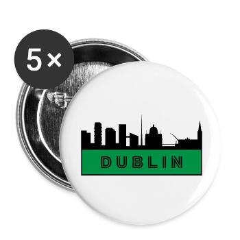 City of Dublin - Ireland - Buttons small 1''/25 mm (5-pack) - white - Front