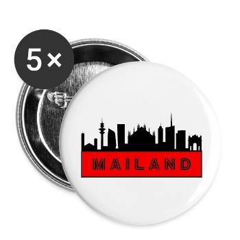 Ville de Milan - Italie - Lot de 5 petits badges (25 mm) - blanc - Devant