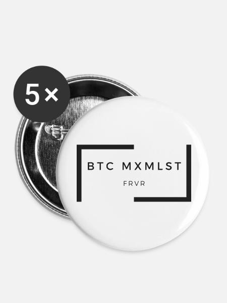BTC maximalist - Buttons klein 25 mm (5er Pack) - Weiß