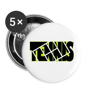 TENNIS-Neon-Raster-Overlay - Buttons klein 25 mm (5er Pack) - Weiß - Vorne