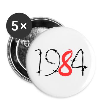 Year 1984 - Buttons small 1''/25 mm (5-pack) - white - Front