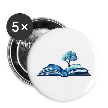 Book Readers Book lovers Reading Books Gift - Buttons small 1''/25 mm (5-pack) - white - Front