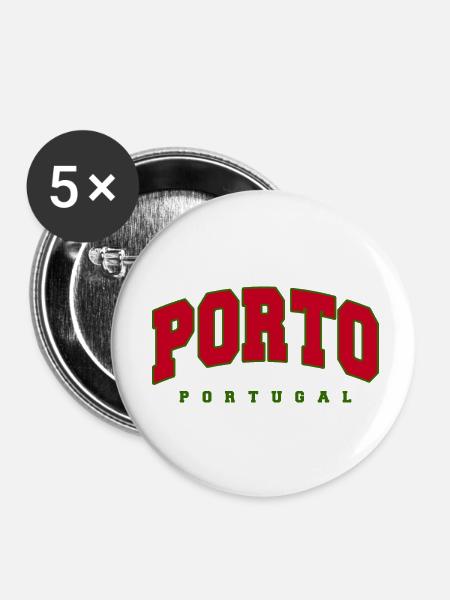 Porto - Buttons klein 25 mm (5er Pack) - Weiß