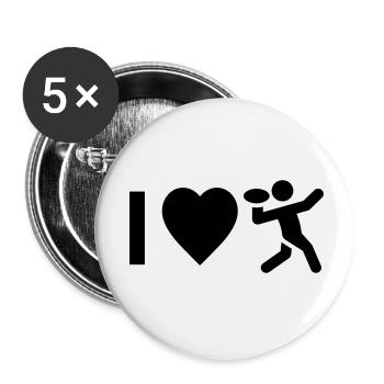 Cool "I Love Football" design for him and her - Buttons small 1''/25 mm (5-pack) - white - Front