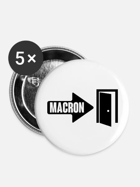 Macron trägt es - Buttons klein 25 mm (5er Pack) - Weiß