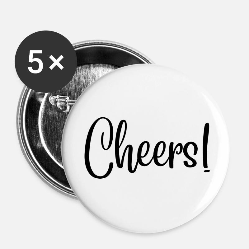 Cheers! - Buttons small 1''/25 mm (5-pack) - white