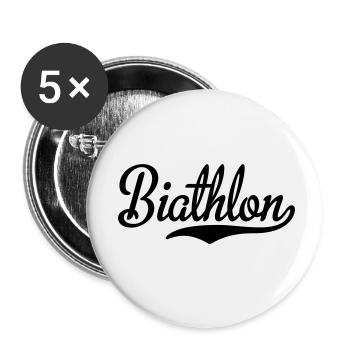 Biathlon - Buttons klein 25 mm (5er Pack) - Weiß - Vorne