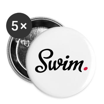 schwimmen - Buttons klein 25 mm (5er Pack) - Weiß - Vorne