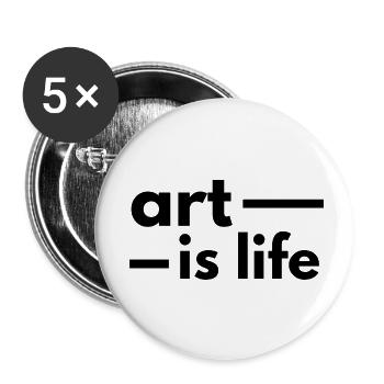 Kunst ist Leben - L’art c’est la vie - Lot de 5 petits badges (25 mm) - blanc - Devant