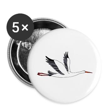 Stork - Buttons small 1''/25 mm (5-pack) - white - Front