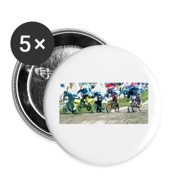 bmx race - Lot de 5 petits badges (25 mm) - blanc - Devant