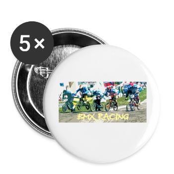 bmx - Lot de 5 petits badges (25 mm) - blanc - Devant