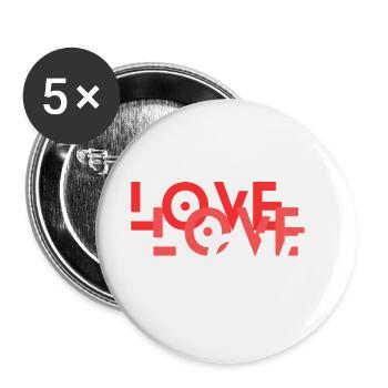 love - Buttons klein 25 mm (5er Pack) - Weiß - Vorne