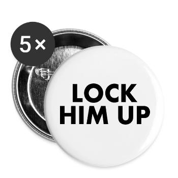 Lock him up - Buttons klein 25 mm (5er Pack) - Weiß - Vorne