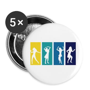 Dancing Dance Music - Buttons klein 25 mm (5er Pack) - Weiß - Vorne