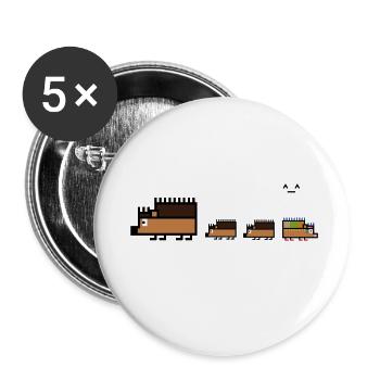 Igel-Follower - Buttons klein 25 mm (5er Pack) - Weiß - Vorne