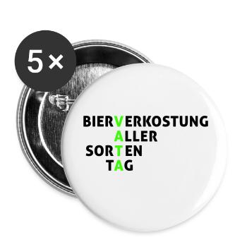 VATA TAG - Buttons klein 25 mm (5er Pack) - Weiß - Vorne