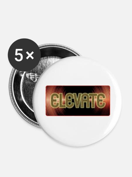 Elevate Bass Waves - Buttons klein 25 mm (5er Pack) - Weiß