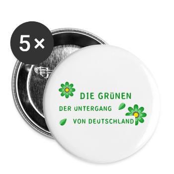 Deutschland die Grünen grün - Buttons klein 25 mm (5er Pack) - Weiß - Vorne