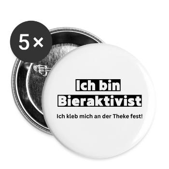 Bieraktivist Sprüche Malleurlaub - Buttons klein 25 mm (5er Pack) - Weiß - Vorne