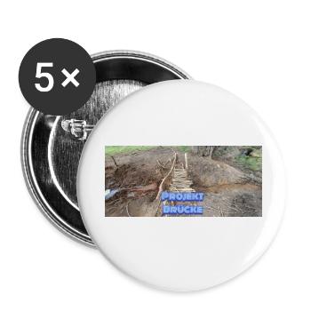 PROJEKT BRÜCKE - Buttons klein 25 mm (5er Pack) - Weiß - Vorne