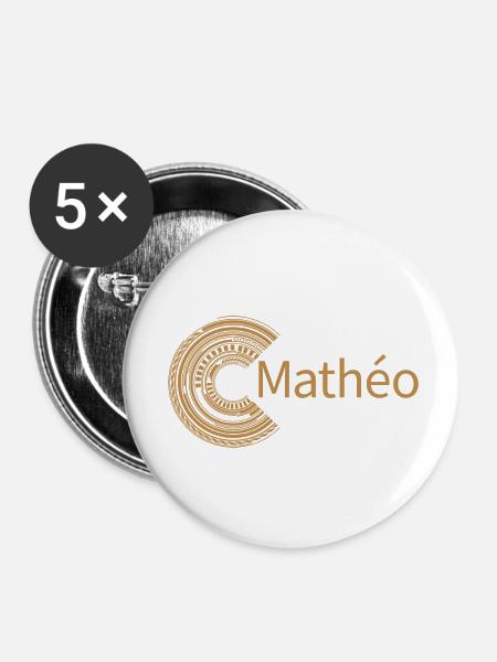 Für Mathéo - Buttons klein 25 mm (5er Pack) - Weiß