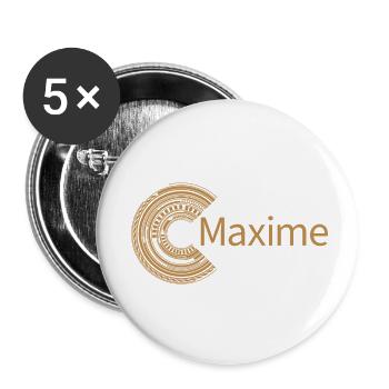 Pour Maxime - Lot de 5 petits badges (25 mm) - blanc - Devant