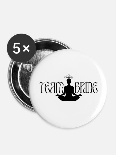 TEAM BRIDE - YOGA - Buttons klein 25 mm (5er Pack) - Weiß
