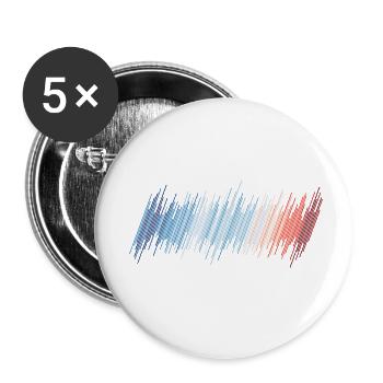 Design Warming Stripes - Lot de 5 petits badges (25 mm) - blanc - Devant