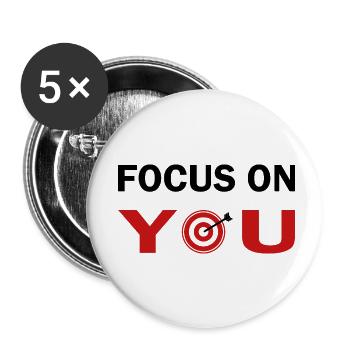 Focus on you - Buttons small 1''/25 mm (5-pack) - white - Front