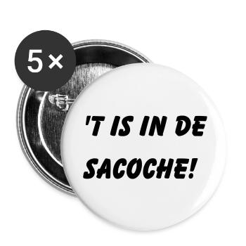́t est dans le sacoche. Chemises en dialecte anversois - Lot de 5 petits badges (25 mm) - blanc - Devant