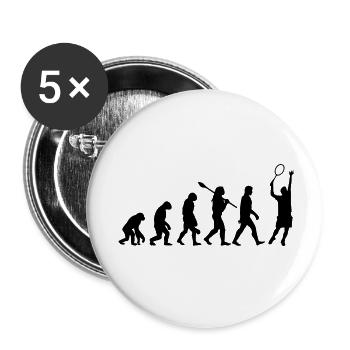 Evolution of tennis - Buttons small 1''/25 mm (5-pack) - white - Front