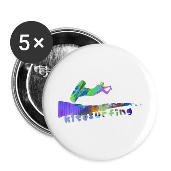 Kiting, surfing, kitesurfing, graffiti - Buttons small 1''/25 mm (5-pack) - white - Front