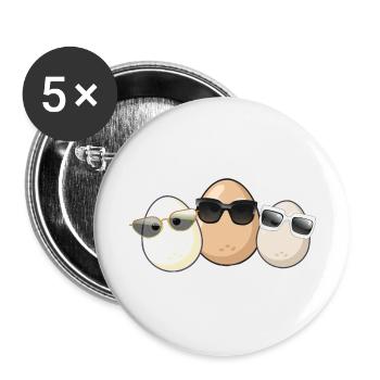 Oeufs,Oeuf,Famille d’oeufs,Famille,Lunettes de soleil - Lot de 5 petits badges (25 mm) - blanc - Devant