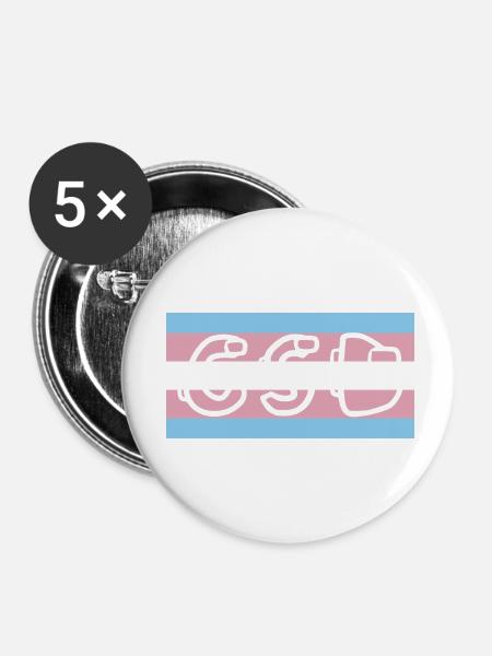 trans pride flag csd - Buttons klein 25 mm (5er Pack) - Weiß