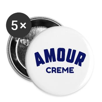 Amour crème - Lot de 5 petits badges (25 mm) - blanc - Devant