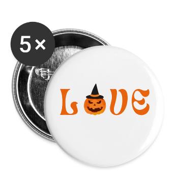 Love halloween - Buttons small 1''/25 mm (5-pack) - white - Front