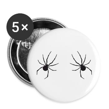 Spinne, Halloween, BH, Bikini, Spinnen, Kostüm - Buttons klein 25 mm (5er Pack) - Weiß - Vorne