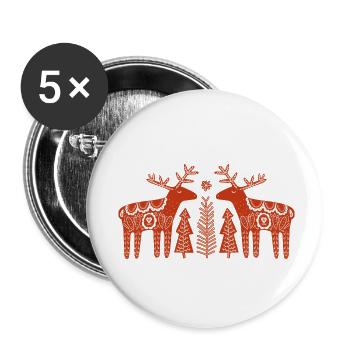 Renne - Lot de 5 petits badges (25 mm) - blanc - Devant